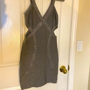 Silver side cutout dress size small